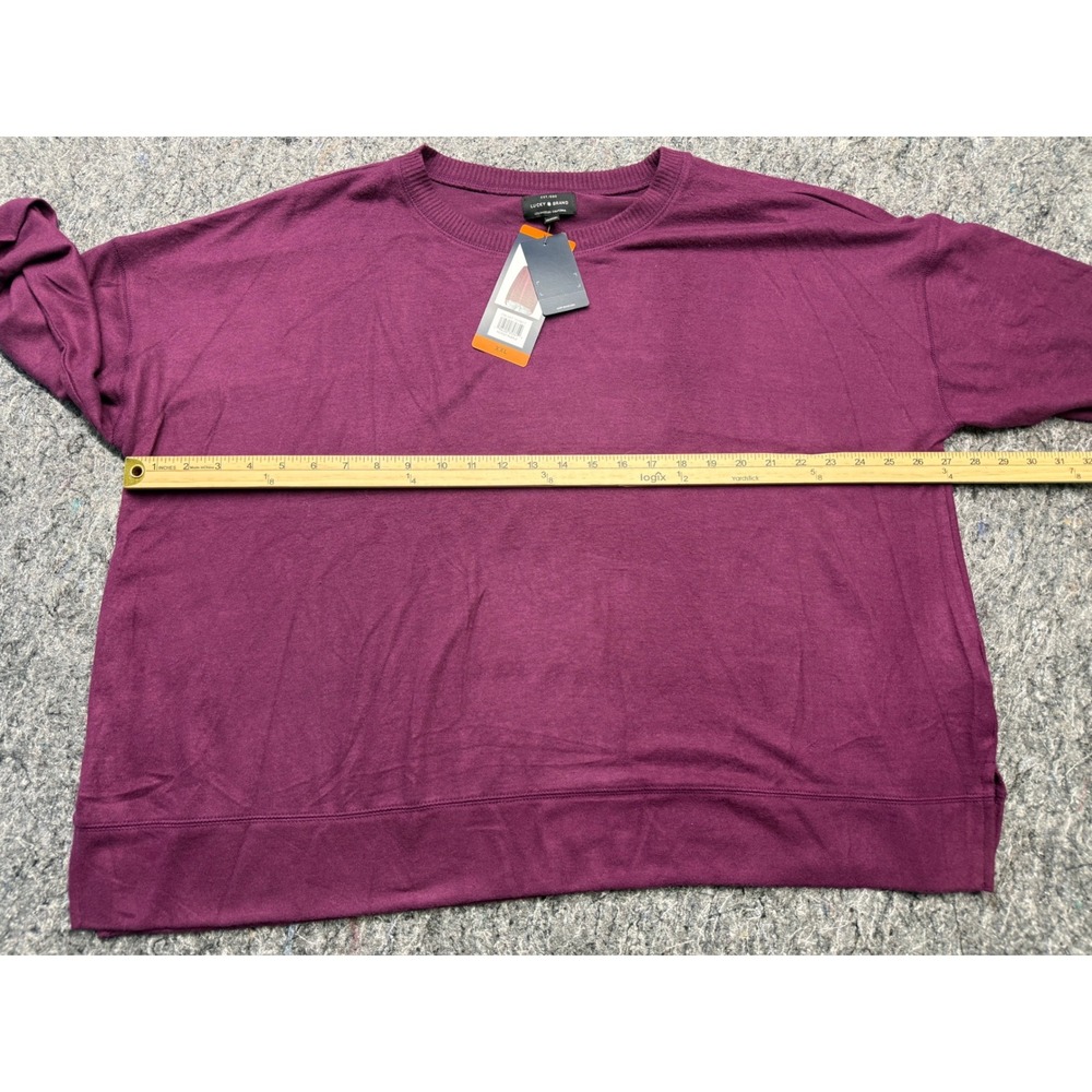 Lucky Brand Womens XXL Potent Purple Long Sleeve Crew Neck Pullover Top 7W07008 - Picture 4 of 9
